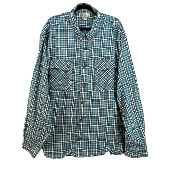 Men's Blue & Gray Duluth Trading Co. Flannel 3XL - Picture 1 of 7